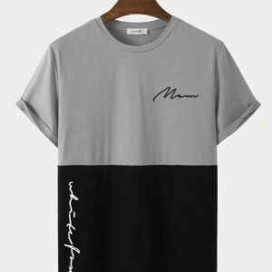 SCRIPT Colorblock Tee - Grey & Black 50% off