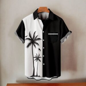 Mens Floral Hawaiian Shirt Short Sleeve Button Down Shirt