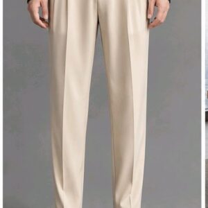 Cream Pleated Formal Trousers | Men's Old Money Style