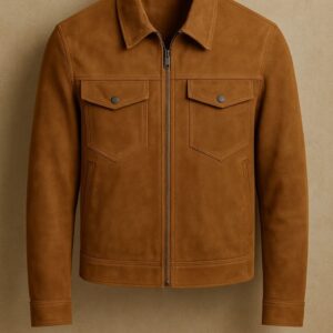 Men’s Camel Suede Trucker Jacket